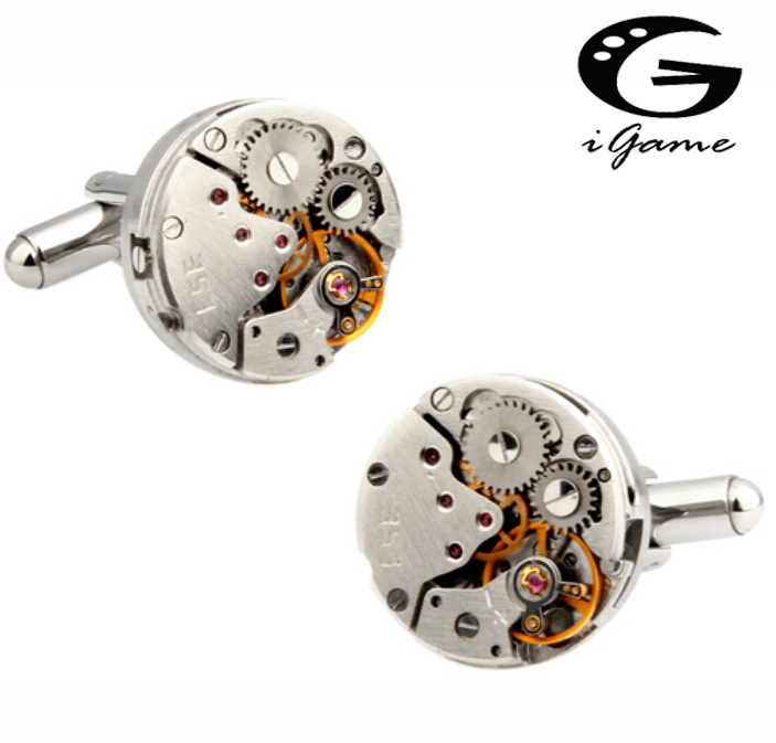 Vintage Watch Collecting - 工場直販価格 メンズ用ヴィンテージステンレススチール製ユニークな時計ムーブメントデザインのカフリンクス