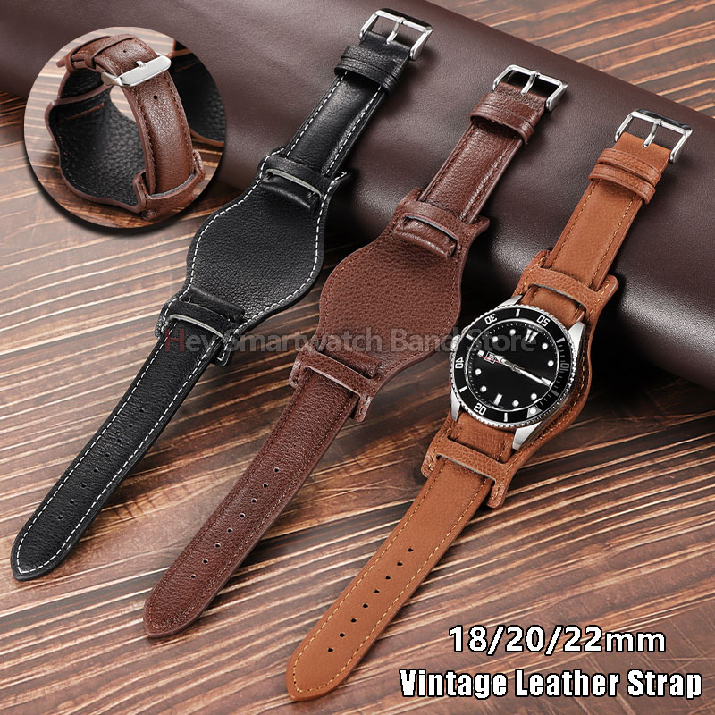 Vintage Watch Collecting - ヴィンテージレザー時計ストラップ 18mm 20mm 22mm セイコー、オメガ用 ユニバーサルブレスレット