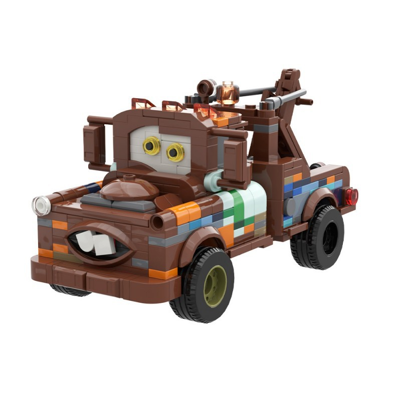Vintage Toys Collector - 漫画風ヴィンテージレッカー車MOCビルディングブロックモデルブリックDIYおもちゃキュートフェイスカーオーナメント子供と大人のコレクター向けギフト