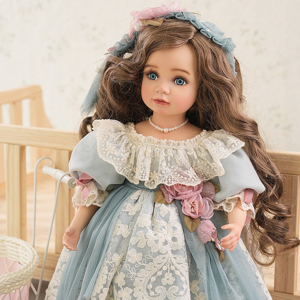 18インチのヴィンテージドール、磁器製フィギュア、女の子への - Vintage Collectible Porcelain Dolls のレビューと価格