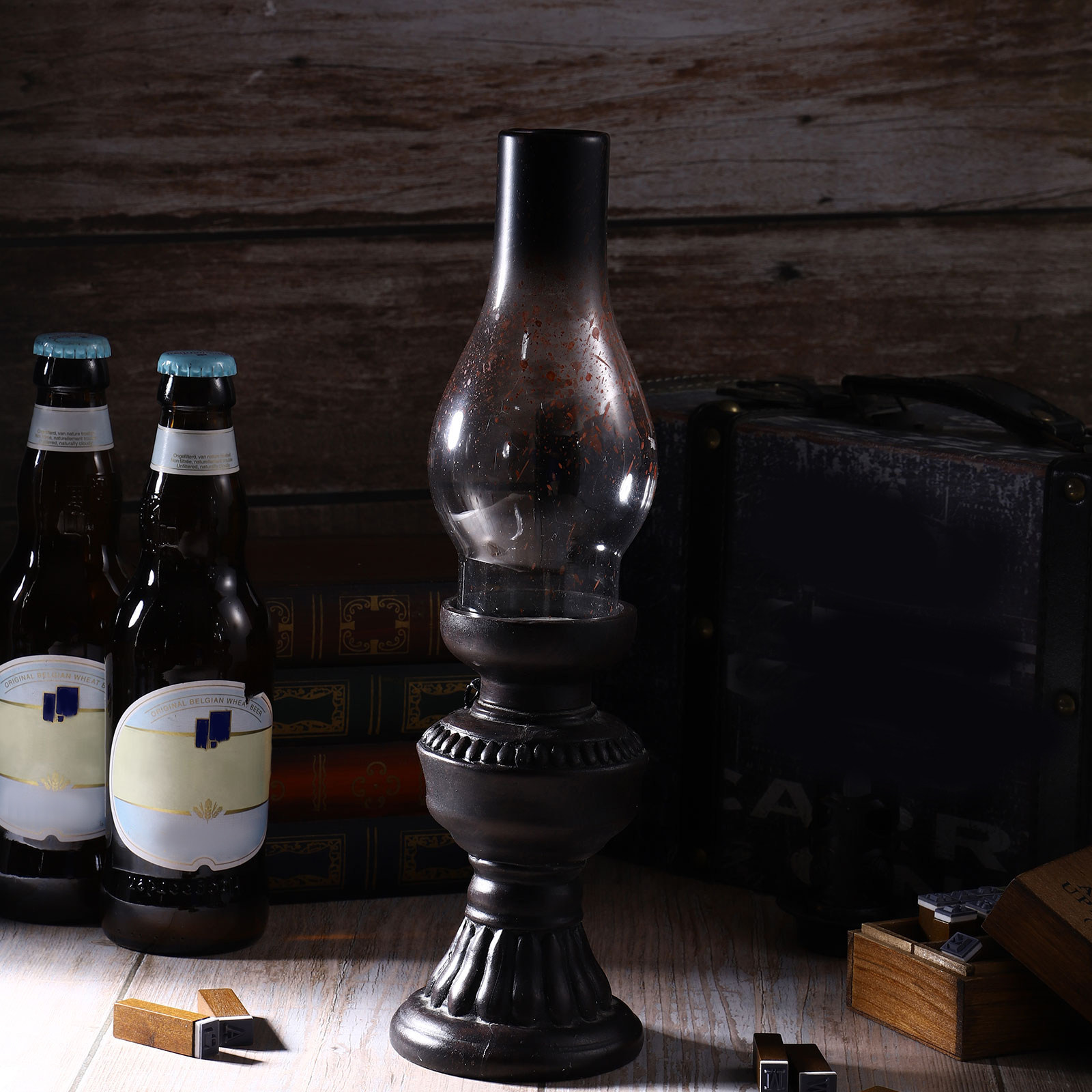 レトロな樹脂製ガラスカバーランプ 家庭用キャンドルホルダー  - Collectible Vintage Lamps のレビューと価格