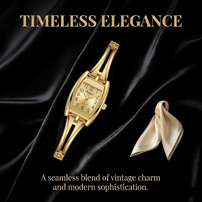 高級女性用腕時計ファッション長方形合金時計ストラップブレスレ - Vintage Watch Crystal のレビューと価格