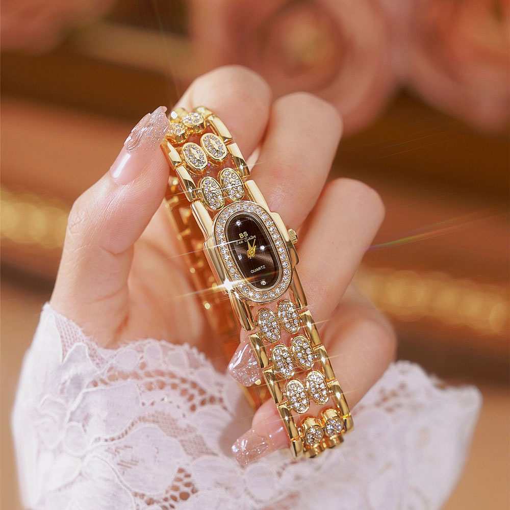 ファッション腕時計ゴールドブレスレットステンレス鋼クォーツ時 - Vintage Watch Crystal のレビューと価格