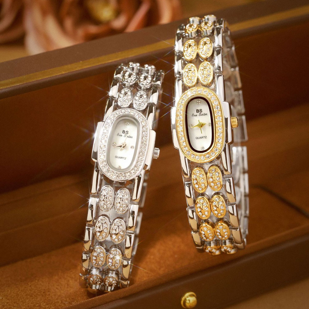 ファッション腕時計ゴールドブレスレットステンレス鋼クォーツ時 - Vintage Watch Crystal のレビューと価格