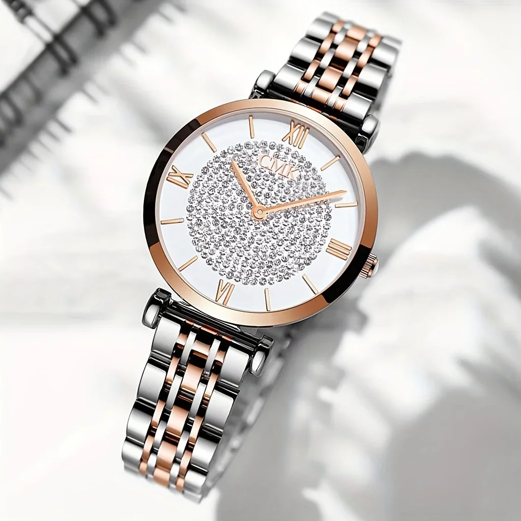 ローマ数字のクォーツ時計,ラインストーンの装飾が施されたラウ - Vintage Watch Crystal のレビューと価格