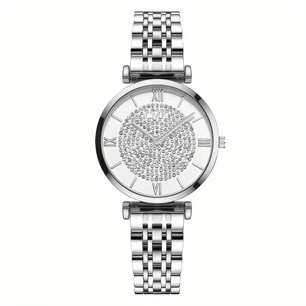 ローマ数字のクォーツ時計,ラインストーンの装飾が施されたラウ - Vintage Watch Crystal のレビューと価格