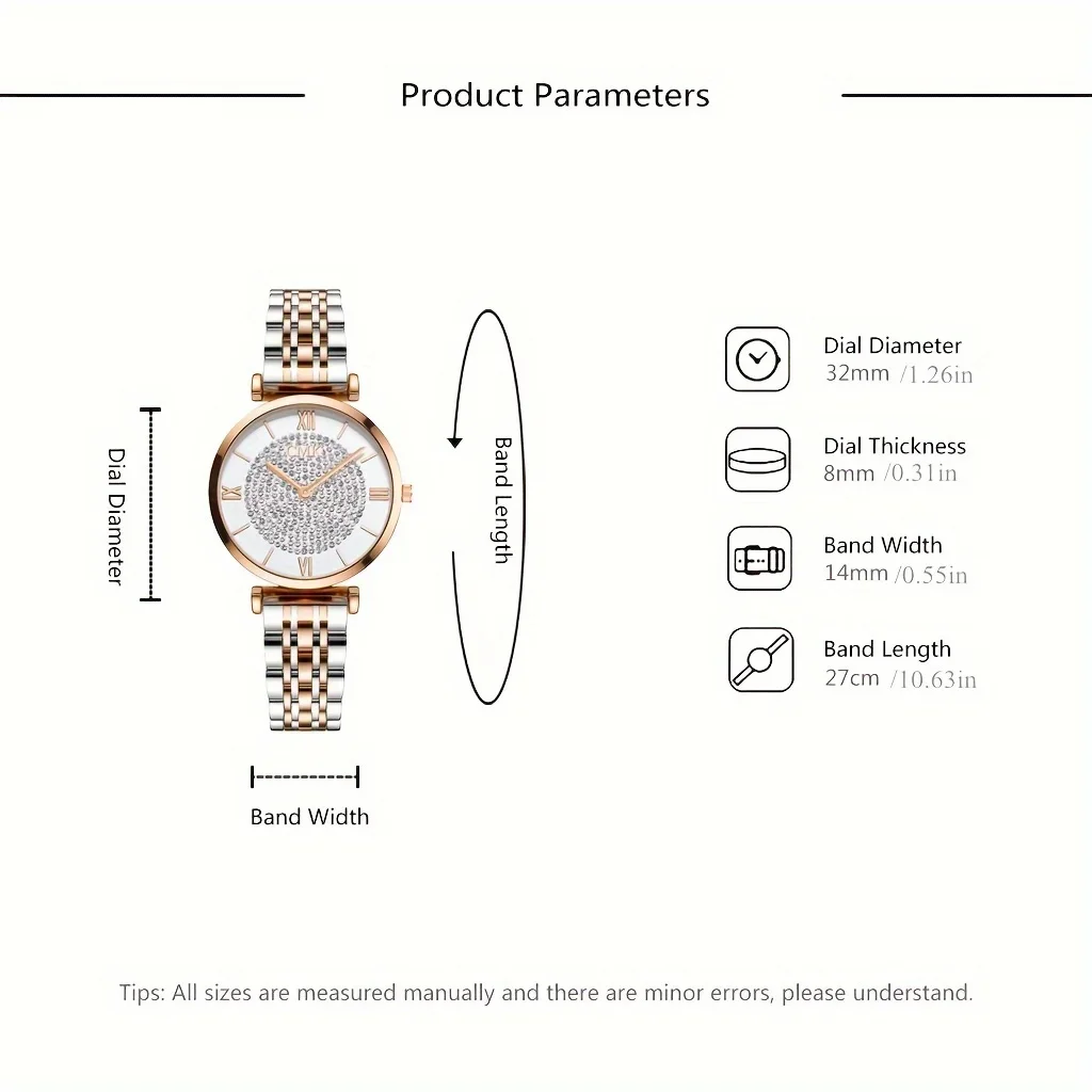 ローマ数字のクォーツ時計,ラインストーンの装飾が施されたラウ - Vintage Watch Crystal のレビューと価格