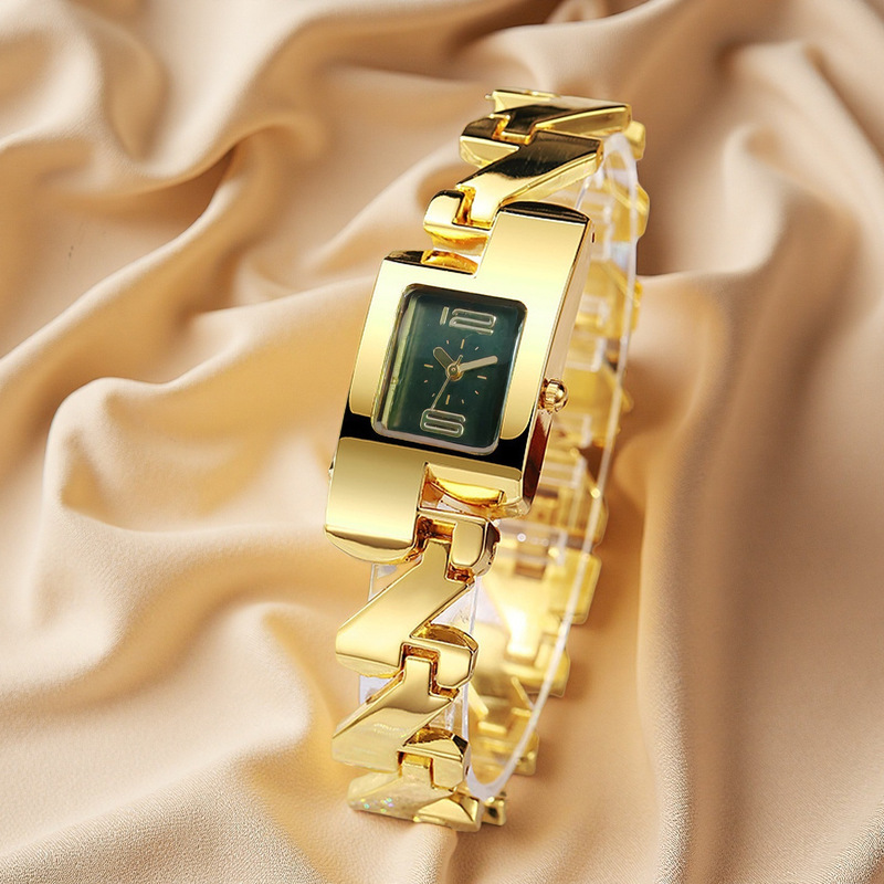 女性用スクエアクォーツ腕時計 ファッションブレスレット ライ - Vintage Watch Crystal のレビューと価格