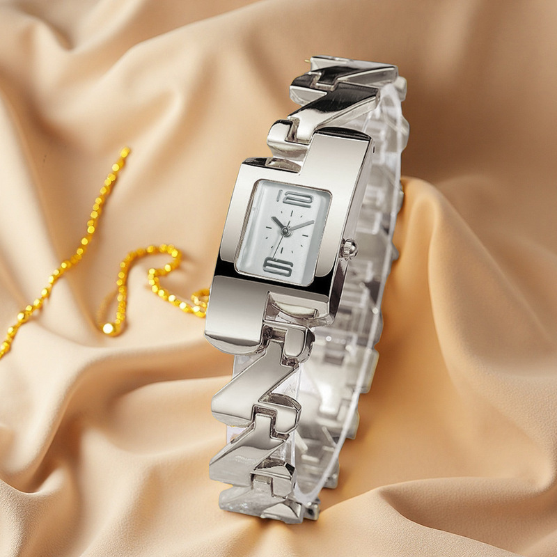 女性用スクエアクォーツ腕時計 ファッションブレスレット ライ - Vintage Watch Crystal のレビューと価格