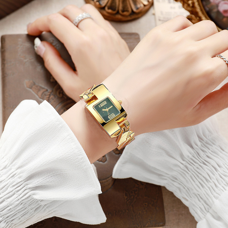 女性用スクエアクォーツ腕時計 ファッションブレスレット ライ - Vintage Watch Crystal のレビューと価格