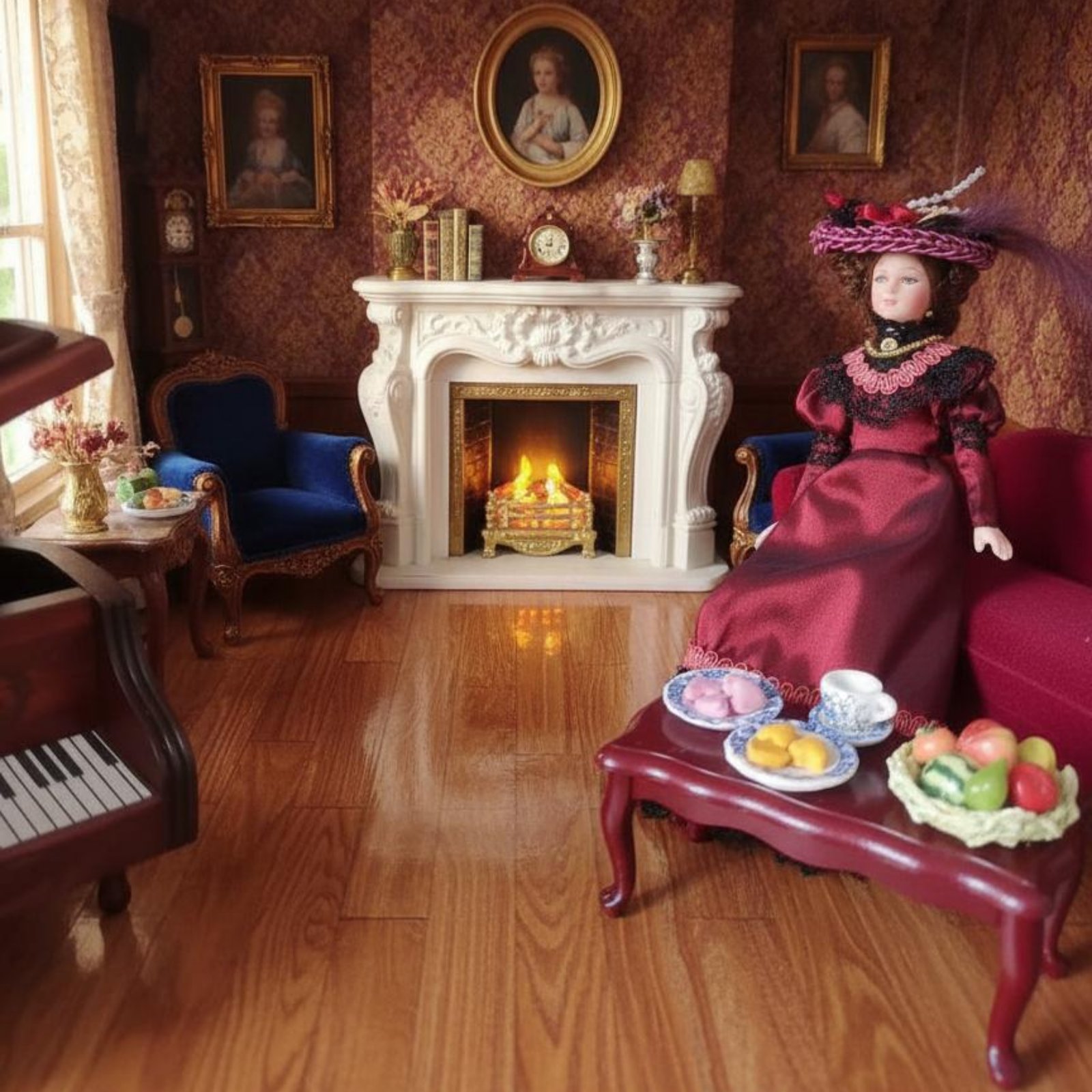 1:12 ヴィクトリア朝の磁器製人形、ポーズ可能なミニフィギ - Vintage Collectible Porcelain Dolls のレビューと価格