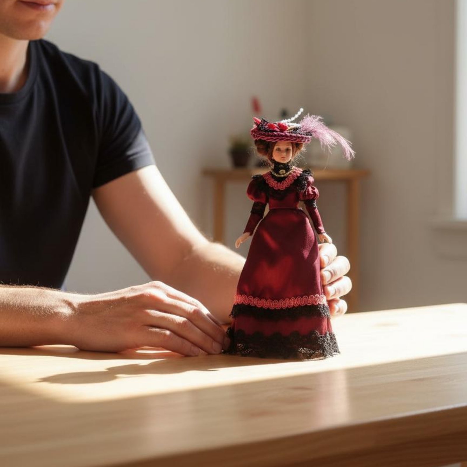 1:12 ヴィクトリア朝の磁器製人形、ポーズ可能なミニフィギ - Vintage Collectible Porcelain Dolls のレビューと価格