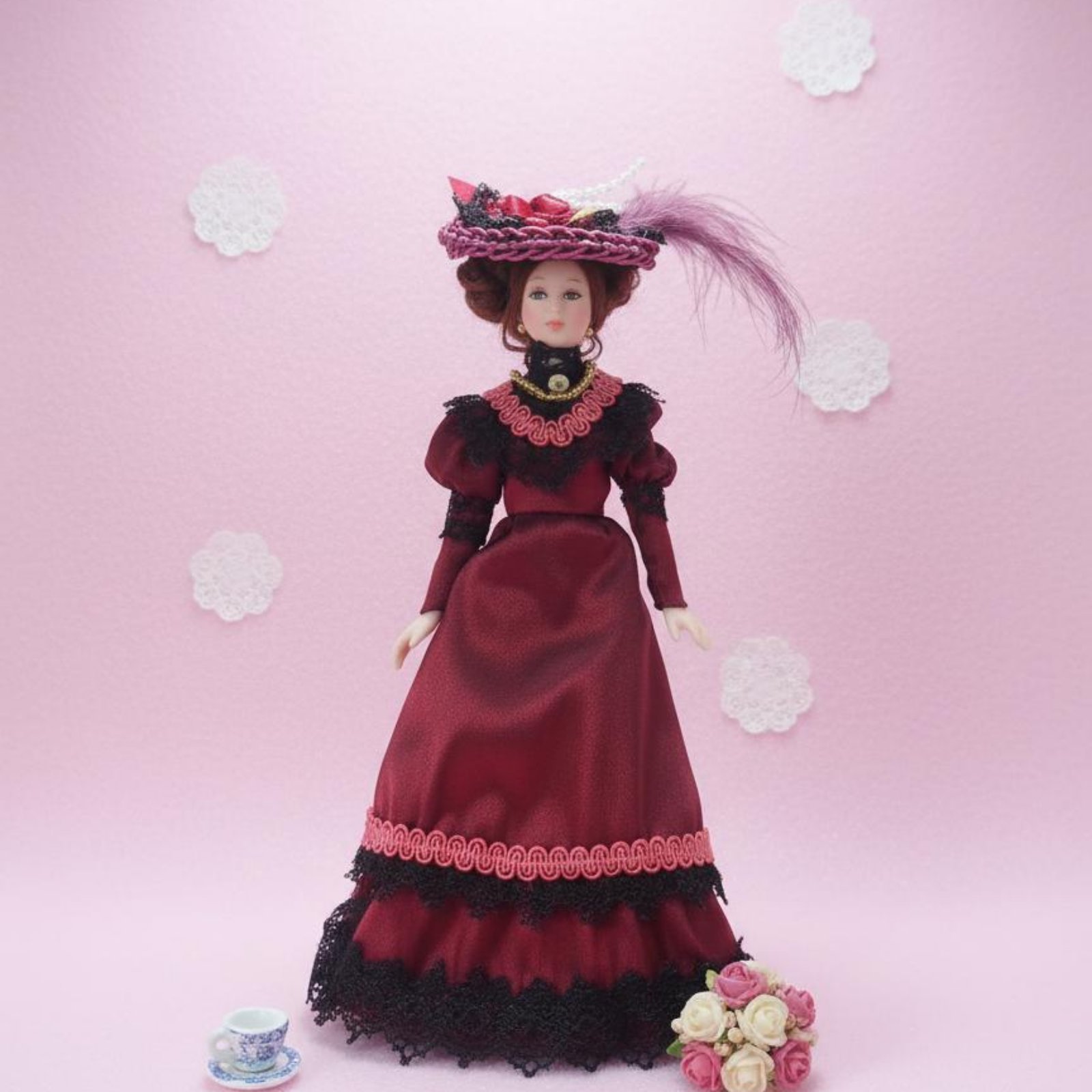 1:12 ヴィクトリア朝の磁器製人形、ポーズ可能なミニフィギ - Vintage Collectible Porcelain Dolls のレビューと価格