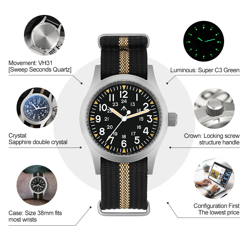 ミリタード ML05 ヴィンテージウォッチ VH31 スイー - Vintage Watch Crystal のレビューと価格