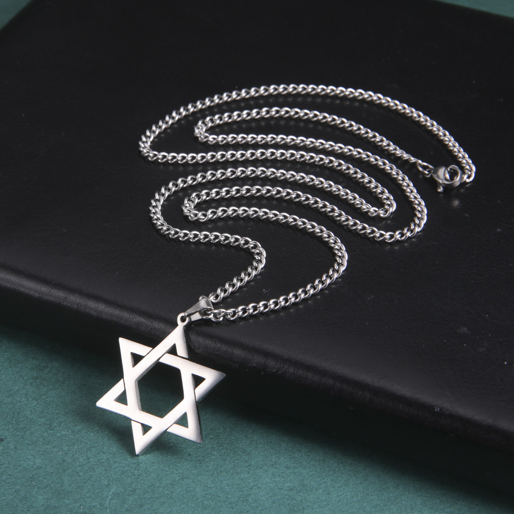 ステンレス鋼のダビデの星ペンダントネックレス男性用六芒星ダビ - Vintage Item のレビューと価格